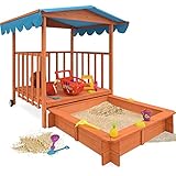 Sandkasten Dach XL Kinder Spielveranda Spielhaus Sandbox Spielveranda Holz Spielhaus Sonnenschutz Deckel Sandbox UV-Schutz 50