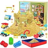 CROSOFMI Magic Sand Für Kinder Set Spielsand Faltbarer Sandkasten für Jungen Mädchen 3 4 5 6 7+ Jahre Alt