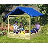 Gartenpirat Sandkasten Sophie 153x153 cm mit blauem Dach